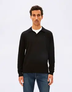 Armedangels Knit Longsleeve Poloshirt 105 black M