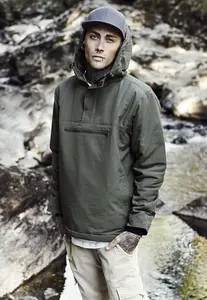 Padded Jacket Pull Over Olive