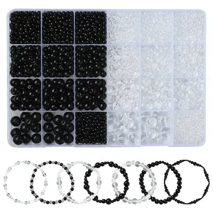 2130Pcs 10 Styles Transparent Glass Beads