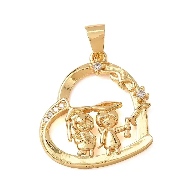 Brass Micro Pave Cubic Zirconia Pendants