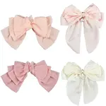 4Pcs 4 Styles Cloth Bowknot Alligator Hair Clips