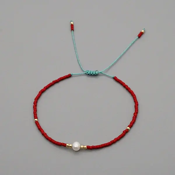 Adjustable Glass Seed Bead Braided Bead Bracelets for Women