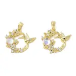 Brass Micro Pave Clear Cubic Zirconia Pendants