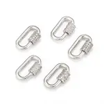 Brass Micro Pave Cubic Zirconia Screw Carabiner Lock Charms