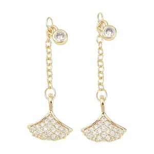 Brass Micro Pave Clear Cubic Zirconia Pendants