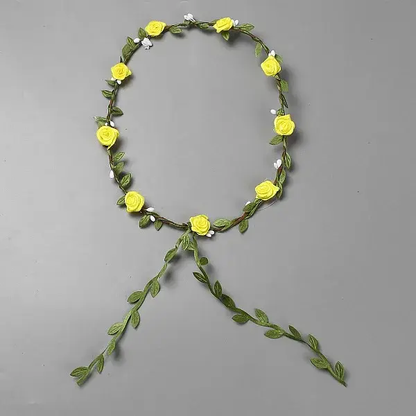 Polyester Artificial Rose Garland Headbands Hair Vine