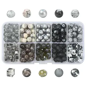 210Pcs 10 Styles Mixed Styles Glass Beads Strands