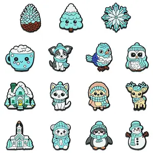 15Pcs 15 Styles Winter Themed Silicone Bead Sets
