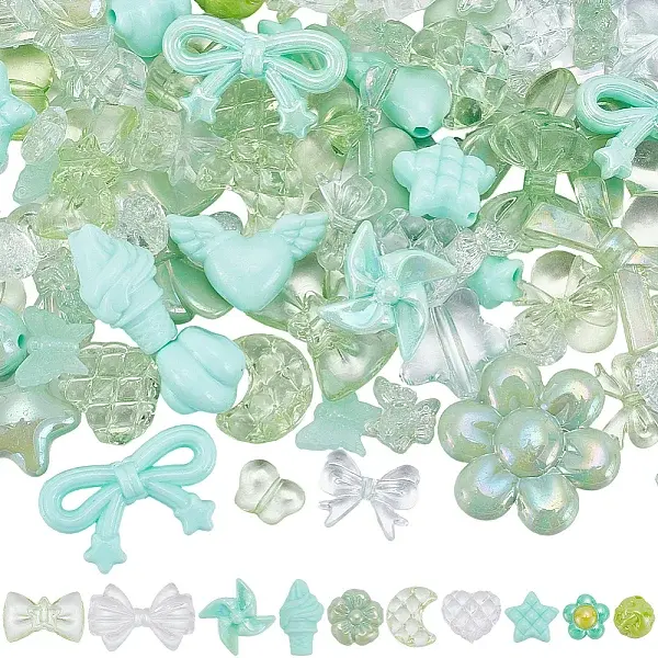 150Pcs Opaque & Transparent Acrylic Beads