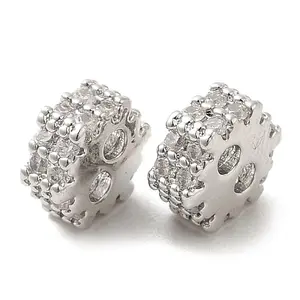 Brass Micro Pave Clear Cubic Zirconia Slide Charms