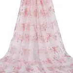 Flower Pattern Polyester Lace Fabric
