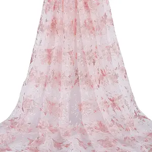 Flower Pattern Polyester Lace Fabric