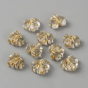 Transparent Acrylic Maple Leaf Beads