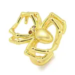 Rack Plating Brass Micro Pave Cubic Zirconia Spider Open Cuff Rings for Women