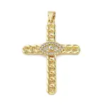 Brass Micro Pave Clear Cubic Zirconia Pendants