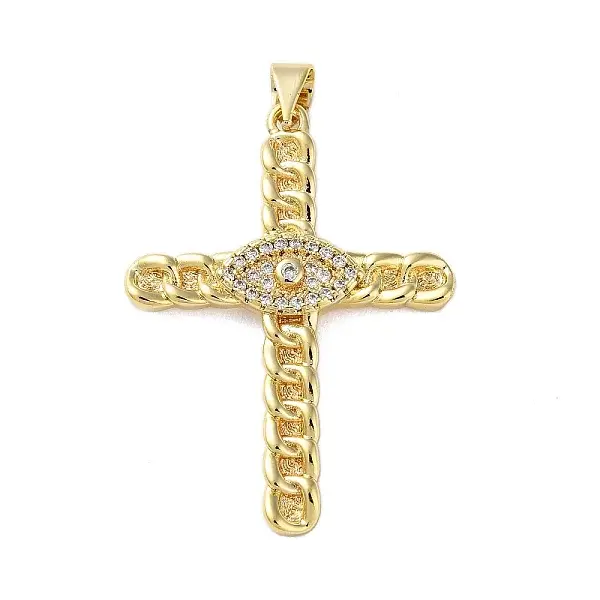 Brass Micro Pave Clear Cubic Zirconia Pendants