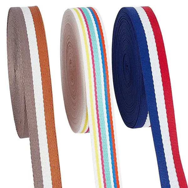 30 Yards 3 Styles Stripe Polyester Ribbons