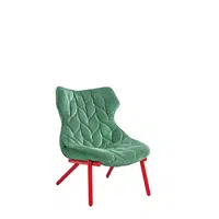 Foliage křeslo červená velvet zelená Kartell
