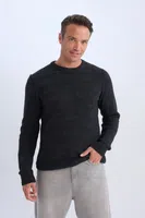 DEFACTO Standard Fit Regular Cut Crew Neck Textured Basic Plain Knitwear Sweater