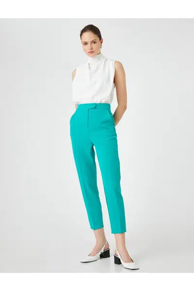 Koton Basic Cigarette Fabric kalhoty s kapsou