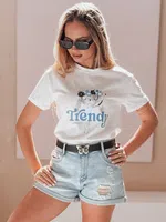 Spodenki damskie jeansowe z paskiem SUMMERFLY niebieskie Dstreet