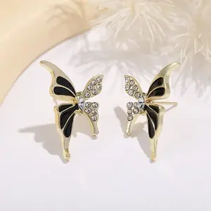 Butterfly Alloy Enamel Stud Earrings