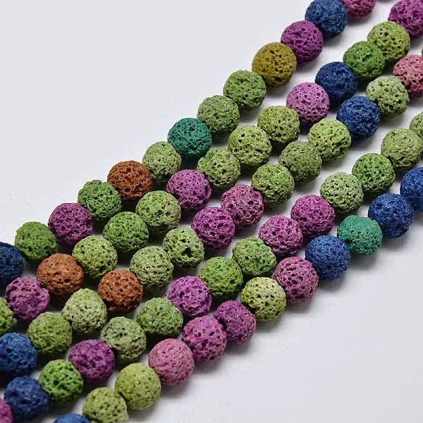 Natural Lava Rock Round Bead Strands