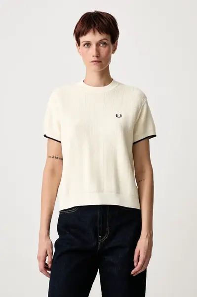 Fred Perry  sveter s krátkym rukávom dámsky bavlnený