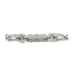 Brass Micro Pave Clear Cubic Zirconia Fold Over Clasps