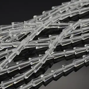 Faceted Cone Glass Beads Strands