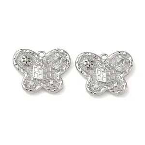 Christmas Brass Micro Pave Clear Cubic Zirconia Pendants