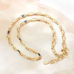 5MM Brass Pave Cubic Zirconia Oval Link Chain Necklaces