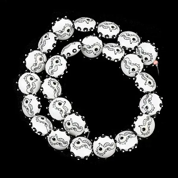 Printed Baking Paint Opaque Glass Enamel Beads