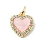 Brass Micro Pave Clear Cubic Zirconia Charms