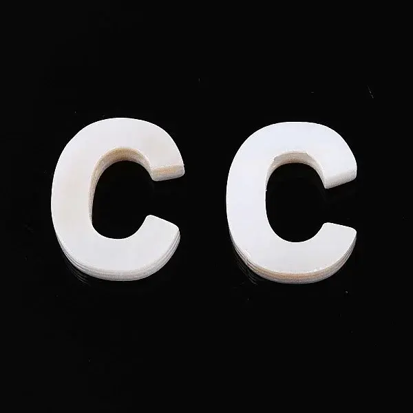 Natural Freshwater Shell Letter Charms