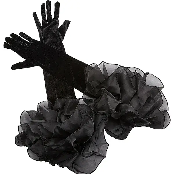 Velvet Long Finger Gloves