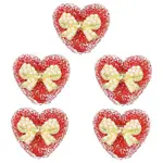 5Pcs Resin and Alloy Heart Beads