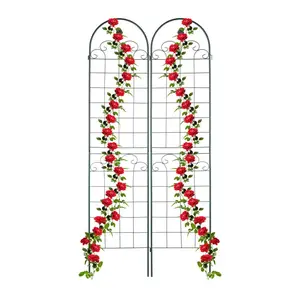 Relaxdays MŘÍŽ Tmavě zelená 2dílná-sada kov 220 cm