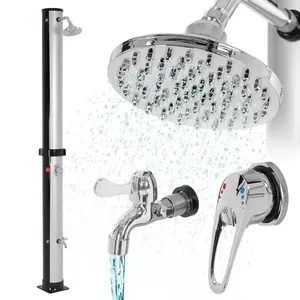 ML-DESIGN SOLÁRNÍ SPRCHA 35 L 217 cm stříbrno-černá kulatá