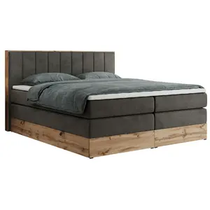 MKS POSTEL BOXSPRING BELLISSIMO KING 140/200 - Šedá Samet - H3
