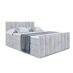 ALTDECOR BOXSPRINGOVÁ POSTEL s matrací H3/H4 - OTTA-Z KING - 200x200 cm Šedá