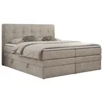 MKS POSTEL BOXSPRING LUKA KING 140/200 - Béžová Strukturovaná látka - H3