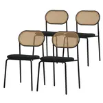 ML-DESIGN JÍDELNÍ ŽIDLE 4KS SADA Černý ratan