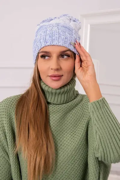 marka niezdefiniowana Dolores fleecová čepice K303 modrá+bílá+džíny