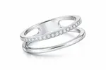 Troli Dvojitý minimalistický prsten z oceli Silver 60 mm