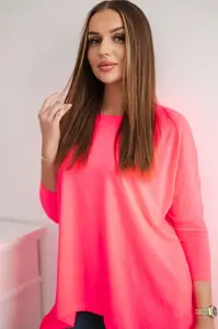 Halenka oversize růžové neonové