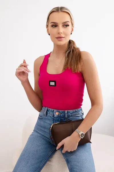 Pruhovaná halenka s kovovým plátem fuchsiové barvy