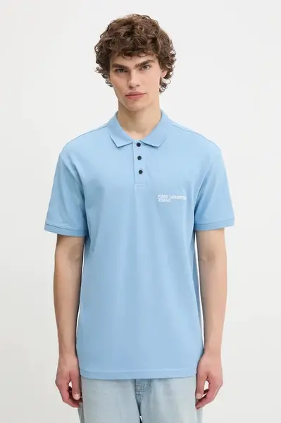 Karl Lagerfeld Jeans  polo pánské bavlněné