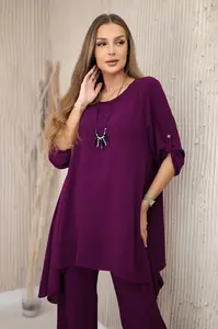 Kesi Włoski Sada halenky + kalhot s přívěskem tmavá khaki