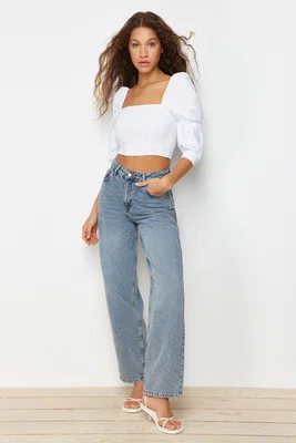 Dámský crop top Trendyol Ruffle detailed